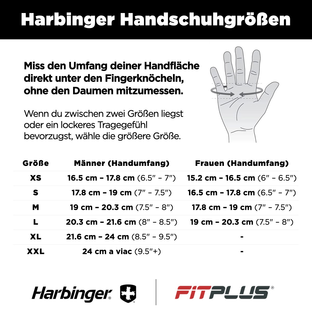 Harbinger Handschuhe Größe